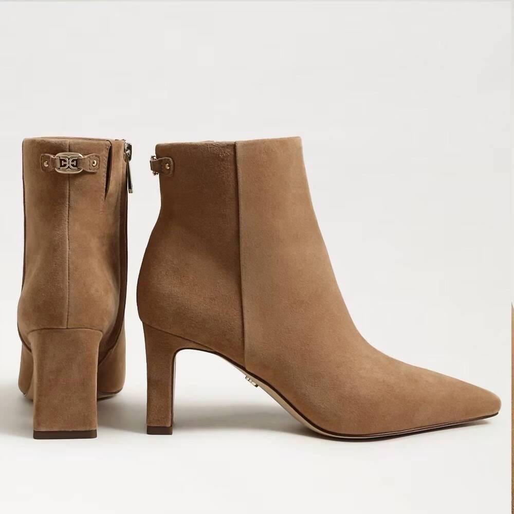 NEW SAM EDELMAN women's saige ankle bootie in cyprus tan - Picture 8 of 8